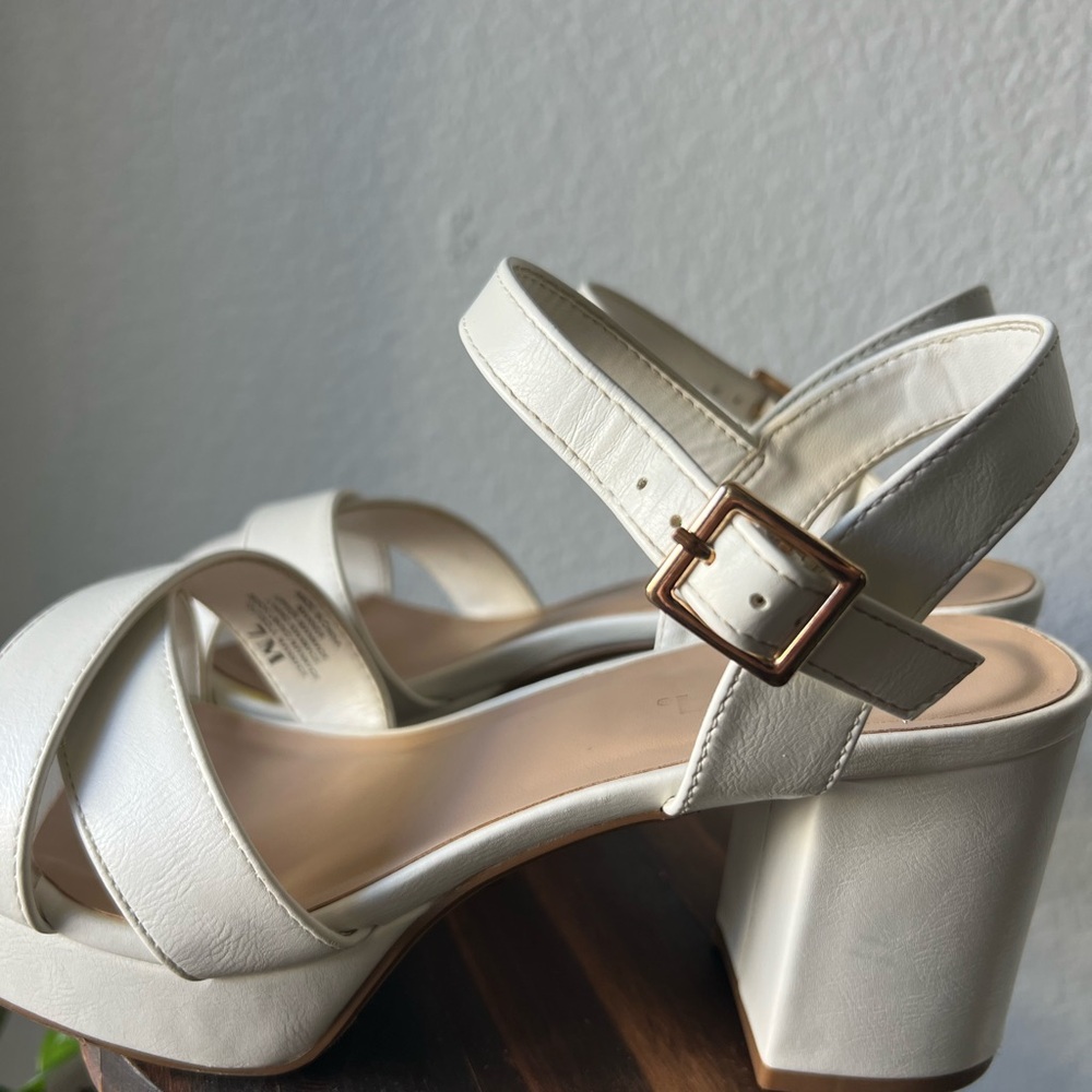 Soda White Strappy Heels